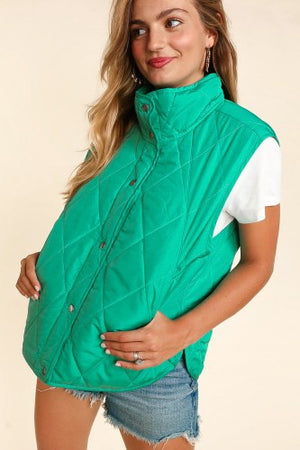 "Daily Must Have" Quilted Vest- Mint *FINAL SALE*