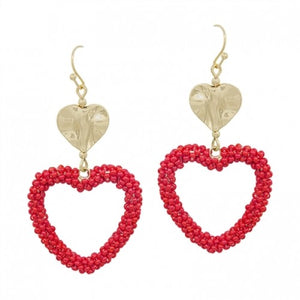 "Skylar" Beaded Heart Earrings