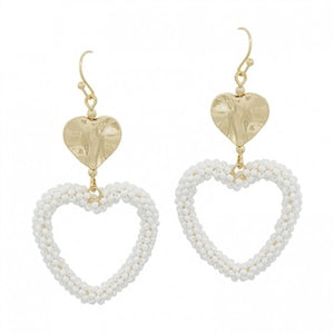 "Skylar" Beaded Heart Earrings