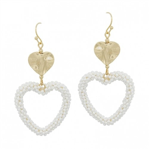 "Skylar" Beaded Heart Earrings