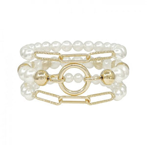"Lorel" Pearl Beaded Stretch Bracelet