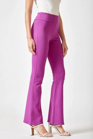 "Kick Flare" High Waist Flare Pant- Magenta