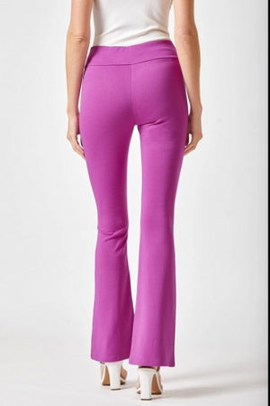 "Kick Flare" High Waist Flare Pant- Magenta