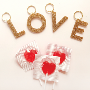 Glitter Letter Keychain